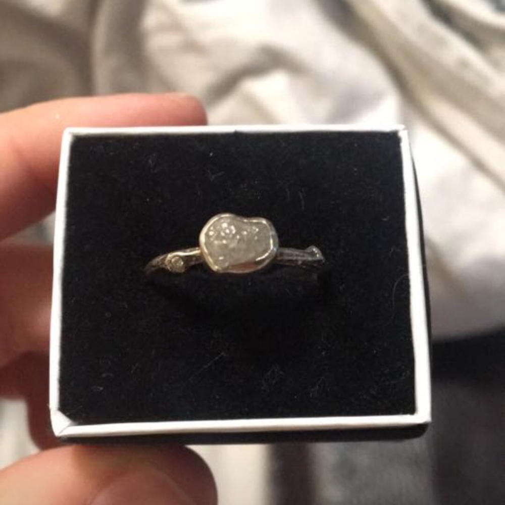 Raw diamond ring